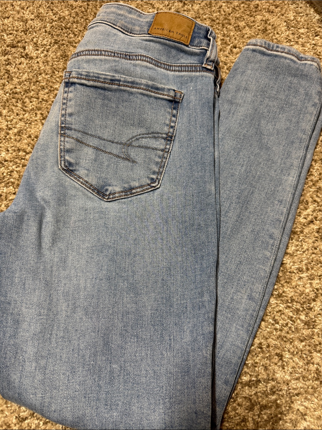 American Eagle Outfitters Light Blue Skinny Jegging Jeans Juniors Us 4 Short